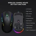 FFN Wireless Gaming Mouse,Colorful 9 Backlight,16000 DPI,75H Battery Standby,3 Mode USB-C/2.4G/Dual Bluetooth 5.0 Portable Rechargeable Gaming Mice for PC/PS5/Mac Computer and Laptop/Tablet-Black
