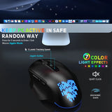 Wagpak Keyboard and Mouse Wireless with 7 Chargeable Backlits Color Jiggler Mouse