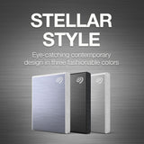 Seagate One Touch SSD 1TB External SSD Portable - Silver, Speeds up to 1030MB/s, with Android App, 1yr Mylio Create, 4mo Adobe Creative Cloud Photography Plan and Rescue Services (STKG1000401)