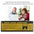 YOFOKO Large-Key Keyboard for Seniors, USB Wired Design with Anti-Spill & Quiet Typing for Easy Visibility