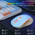 CshidWorld Wireless Gaming Keyboard and Mouse Combo 85 Key Rainbow Backlit, Rechargeable 2000mAh, Dual-Mode 2.4GHz & BT5.0, Ergonomic Design for or Mac, Laptop, Desktop