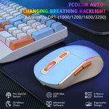 CshidWorld Wireless Gaming Keyboard and Mouse Combo 85 Key Rainbow Backlit, Rechargeable 2000mAh, Dual-Mode 2.4GHz & BT5.0, Ergonomic Design for or Mac, Laptop, Desktop