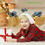 4DRC V8 Mini Drone, Suitable for Children and Beginners, 3 Batteries and Storage Bag， Height Hold, Headless Mode, 3D Flip and Auto Hover, Blue