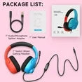 FONHAID Gaming Headset for Switch, Gaming Headphones with Microphone Noise-Canceling for PS5, Switch, PC, Wired Headset with Microhphone, Red&Blue