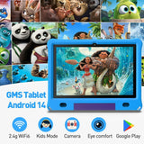 Android 14 Kids Tablet 10.1 inch with Case, 3GB RAM 64GB, IPS Touch Screen, Quad-Core,1280x800 | Wi-Fi6 | 6000mAh | Google Certified(Blue)