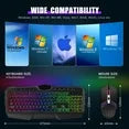 Wired Gaming Keyboard and Mouse Combo, LED RGB Backlit 114 Keys Mechanical Feel Anti-ghosting Game Keyboard with 12 Multimedia Keys & 7 Colors Backlit Gaming Mouse for Windows PC Laptop Gamer