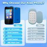 MOFGDNI Kids Learning Phone, 2.8" Touchscreen, Dual Camera, MP3 Player, for Ages 3-8