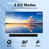 Sound Bar for TV, 60W Soundbar TV Speakers, 2.1 ch Home Theater with Subwoofer Boost, 3 Equalizer Modes, Soundbar for TV/PC/Gaming/Projectors, Bluetooth, OPT, COX, USB & AUX Wall Mountable