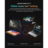 CHUWI FreeBook 13.5" Touchscreen Laptop 512GB SSD 12GB RAM,Intel Quad-Core N100(Beat to Core i3-1115G4, Up to 3.4GHz),Windows 11,2 in 1 Gaming Tablet Notebook Computer,IPS Display