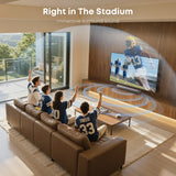 Posrue 50W Sound Bar, 16 inch Bluetooth TV Speaker with Remote & 2 Built-in Full-frequency Speakers, Wireless Soundbar for TV Home Theater & Audio, Iron Gray