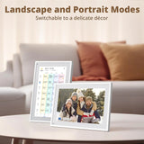 EKASN 10.1" Digital Calendar Chore Chart,1080P Full HD Interactive Touchscreen, Smart Family Planner, Hearth Display Smart Electronic Calendar, Desk Mountable for Seamless Scheduling-White