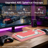 FFN Wireless Gaming Keyboard with Knob, 99 Keys Compact RGB Backlit, Tri-Mode BT5.0/2.4GHz/USB-C Wired, Rechargeable Membrane Keyboard with Long Battery Life for Win/Mac/iOS/Android