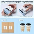ROJAX Print Pods Mini Thermal Printer, Inkless Portable Sticker Maker with 10 Rolls Paper, Bluetooth Pocket Printer for Phone, Notes, Journal & DIY, Compatible with iOS & Android (Blue)