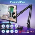 ALILYY Gaming USB Microphone,Noise Cancellation Condenser mic with Boom Arm,Mute, Gain, Monitoring, Gaming Microphone for Phone,PC,Computer,PS4,PS5,Mac,Streaming,Podcast,Twitch,YouTube,D
