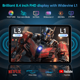 Headwolf FPad5 Pro Android 14 Tablet, 8.4 Inch FHD Display, MTK G99, 16GB RAM 256GB Storage, 5500mAh, 5G WiFi, Great for Work and Play