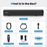 TOPVISION 80W Sound Bar for TV, 2.1Ch Soundbar with Subwoofer, 3D Surround Sound Home Theater system with HDMI/Optical/AUX