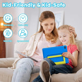 BESTSKI Android 14 10inch Kids Tablet with Protective Case,Octa-Core,8GB RAM+64GB Rom(1TB Expandable)Dual Camera,Parental Control,Pre-Intalled KIDOZ,Great Gift for Toddler-Blue