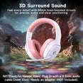 UDH Wireless Gaming Headset 2.4GHz for PS5/PS4/PC/Switch - Bluetooth 5.3 Headphones with Noise-Canceling Mic, 7.1 Surround Sound, 70H Battery Life, RGB Lights, Foldable, Portable-Pink