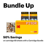 KODAK Mini 2 Retro 4PASS Portable Photo Printer (2.1x3.4 inches) + 68 Sheets Bundle, Black
