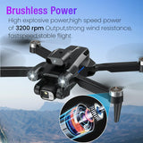 Drone with Camera, FPV Drone with Brushless Motor, One Key Take Off/Landing, Gesture Selfie, 3 Speed Modes, Drone for Adults and Beginners
