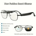 Smart Glasses with Auto-Tinting Lenses - Touch Control, HD Audio, Built-in Mic - Wireless, Rechargeable, Anti-Blue Light for Work/Driving