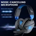 Aptkdoe Gaming Headsets for PC, Gaming Headphones with Noise Canceling Mic, PS5 PS4 Headset with Soft Memory Earmuffs, LED Light, Stereo Sound, 2m Wired Over Ear Headphones for Xbox One, Laptop, Mac