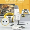 ZealSound USB Microphone,Quick Mute Noise Cancel for Phone Computer PC PS5,Gaming Microphone for Streaming Vocal Recording ASMR Podcast Video K66 White