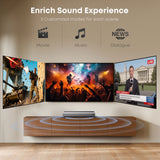 Posrue 50W Sound Bar, 16 inch Bluetooth TV Speaker with Remote & 2 Built-in Full-frequency Speakers, Wireless Soundbar for TV Home Theater & Audio, Iron Gray