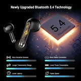 Wireless Earbuds, Bluetooth 5.4 Earphone Sport, ENC Noise Cancelling Mic, 40H Playtime IPX7 Waterproof Headphone with LED Display for iOS Android Cellphone