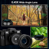 NBD Digital Camera 4K Ultra HD 48MP All-in-One Vlogging Camera with Wide Angle Lens, Digital Zoom 16x and 3" Screen