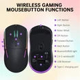 FFN Wireless Gaming Mouse,Colorful 9 Backlight,16000 DPI,75H Battery Standby,3 Mode USB-C/2.4G/Dual Bluetooth 5.0 Portable Rechargeable Gaming Mice for PC/PS5/Mac Computer and Laptop/Tablet-Black