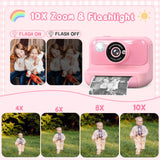 Gofunly 2.4" Instant Print Camera for Kids, 1080P HD Instant Kids Camera 32G Card & Photo Paper , Pink for Girls Boys Age 6-12 Birthday Gifts - Pink