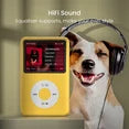 Innioasis Mp3 Player with Bluetooth, 2.4" 128GB Portable Mini HiFi Sound Bluetooth Walkman Digital Music Player with FM Radio Audiobook and Speaker Built in for Kids (Yellow)
