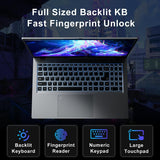 RNRUO 15.6" Laptop, Dual 16GB DDR4 512GB SSD, Intel Core i5 1240P, 12 Core Up 4.4GHz, Office 2024 Fingerprint Backlit KB WiFi 6 BT5.2, Laptop Computer for Business, Student, Light Gaming
