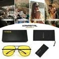 KANASTAL Rectangle Night Vision Glasses Classic Military Glasses for Men Women, Night Driving Yellow Lens Glasses