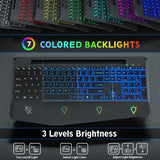 Wagpak Keyboard and Mouse Wireless with 7 Chargeable Backlits Color Jiggler Mouse