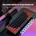 UHM 60% Wired Mechanical Gaming Keyboard, RGB Backlit Mini Keyboard with Blue Switch/Multimedia Keys, Waterproof Small Ultra-Compact 61 Keys Keyboard for PC/Mac Gamer, Typist, Travel, Red&Black