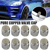 20PCS Brass Metal Valve Cap Tire Valve Stems Caps E-cap Air Dust Ca Good
